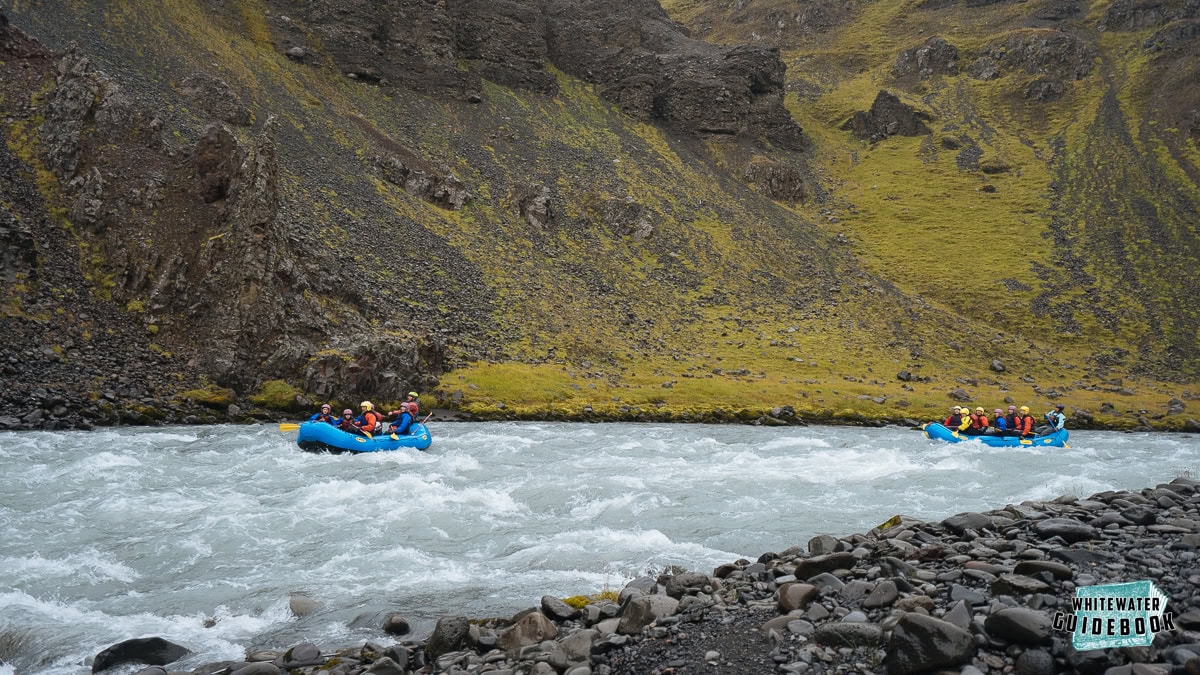 Left Bend Rapid on the East Glacial River in Iceland